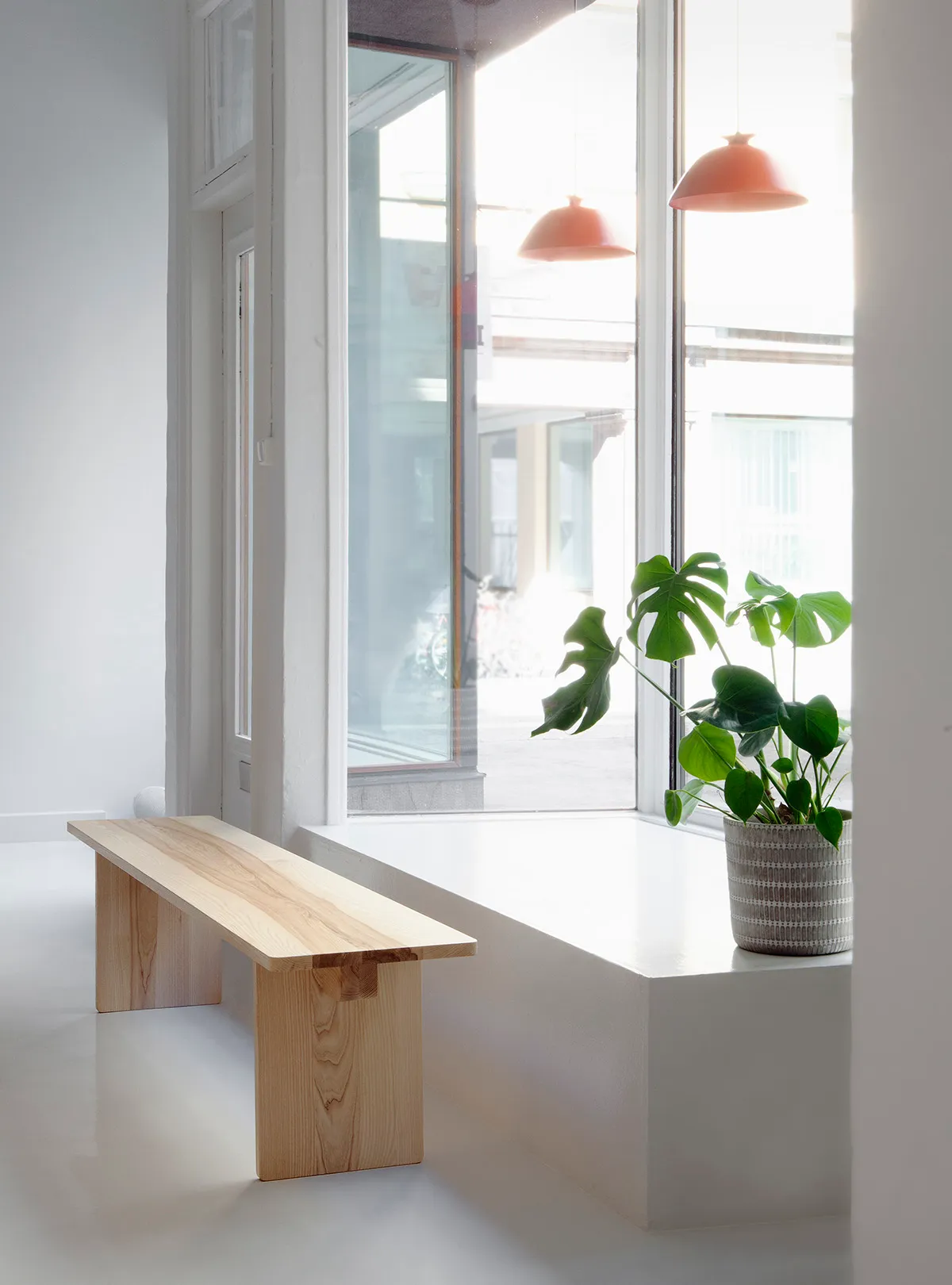 Minimalist studio shot of EDI bench by Claesson Koivisto Rune against clean background highlighting Swedish design