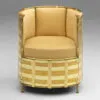 Mats Theselius El Dorado armchair Källemo etched brass frame curly birch handles nubuck leather limited edition