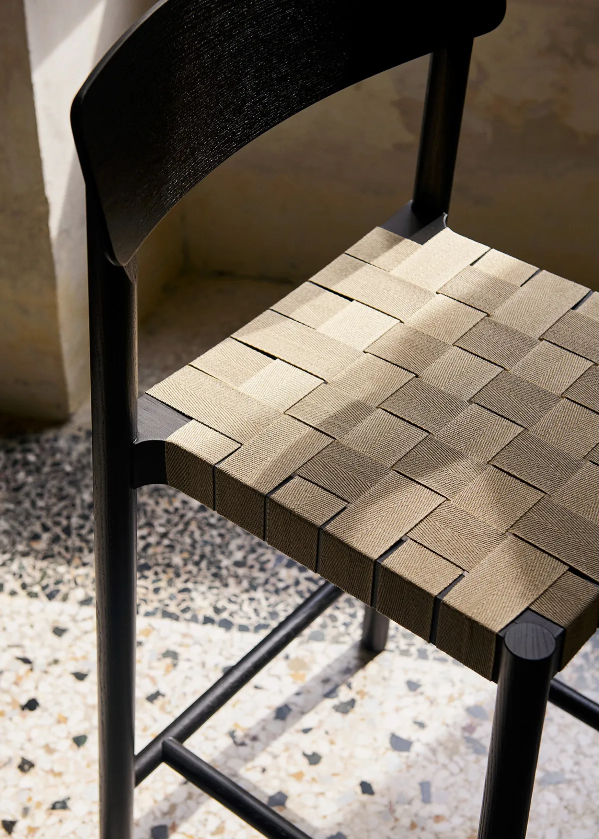 Close-up Betty bar chair construction showing Danish craftsmanship details