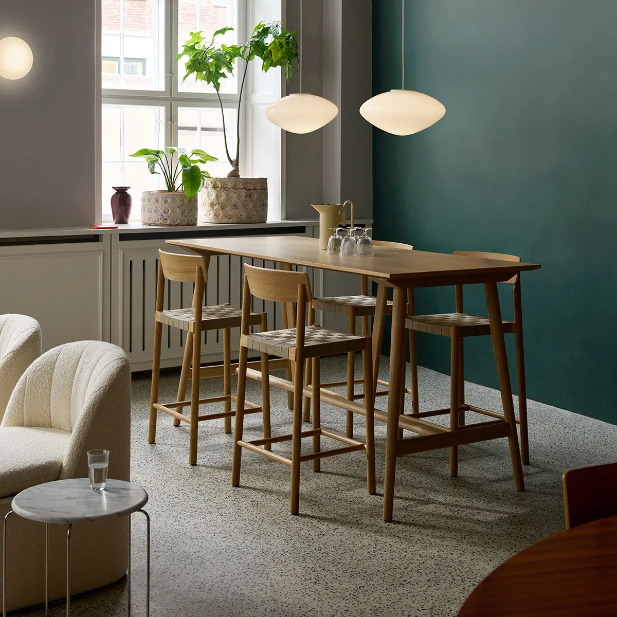 In Between counter table integrated in modern kitchen space demonstrating versatile home applications