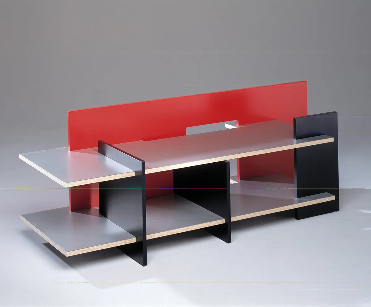 Skyline bench by Sigurdur Gústafsson Källemo 1998 aluminium shelves MDF construction contemporary design