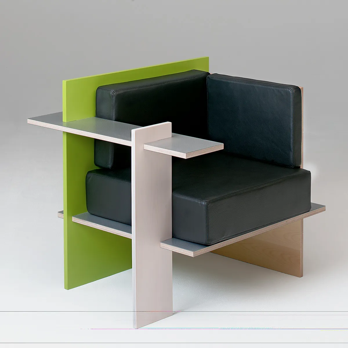 Skyseat armchair by Sigurdur Gústafsson Källemo 1999 aluminium MDF construction four color options
