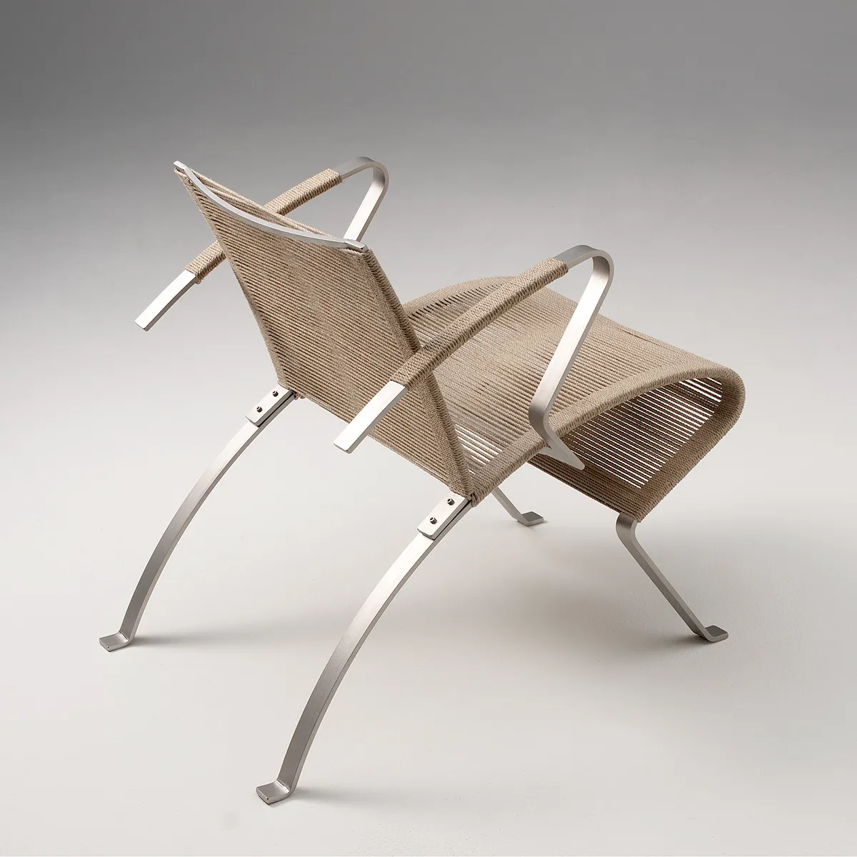 Take Off easy chair by Sigurdur Gústafsson Källemo steel frame hemp rope weaving sustainable materials