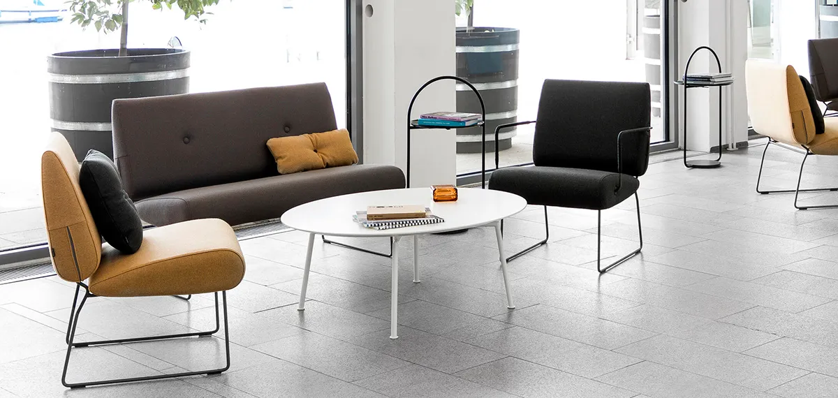 Modern office boardroom Detroit table customized RAL color commercial application Johanson Design