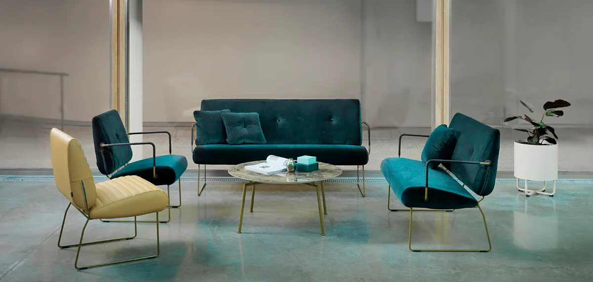 Detroit modular table steel base different tops Ø90 minimum diameter Mattias Ljunggren design