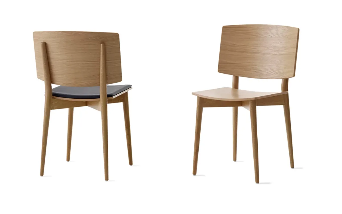 Jonas Lindvall Oak Chair for Skandiform showing clean Scandinavian design lines in natural oak finish