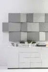 Triline wall panels by Anya Sebton for Abstracta showing triangular acoustic design in modern office setting