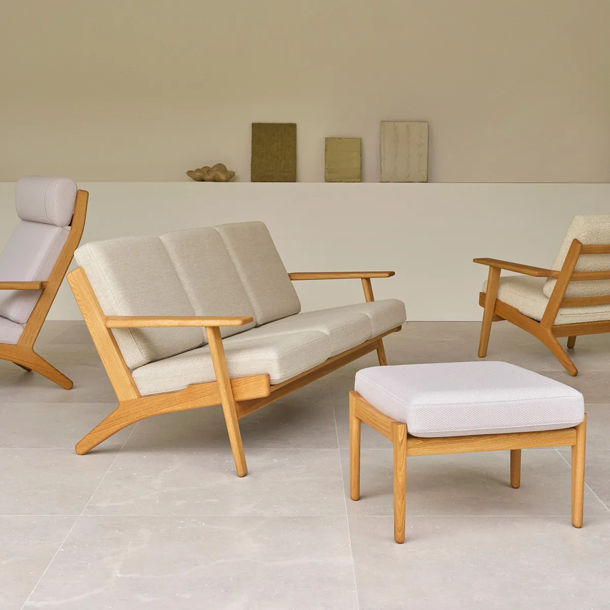 Hans J Wegner CH290 Series lounge furniture collection by Carl Hansen Søn featuring chairs sofas and stool