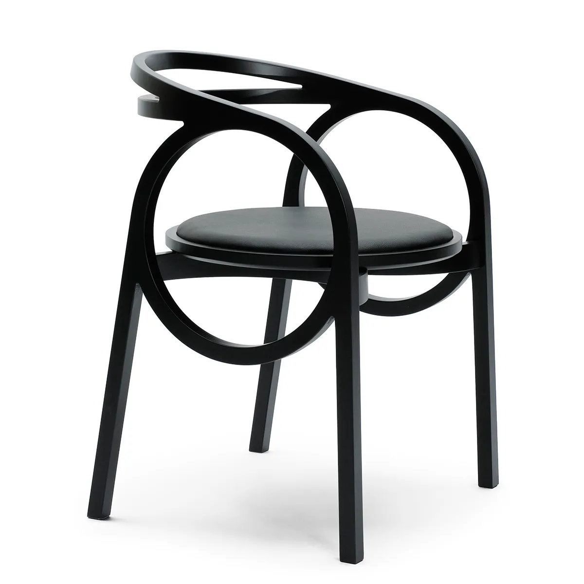 Wien Chair by Björn Dahlström for NC Nordic Care showing expressive wooden construction and strong graphic form