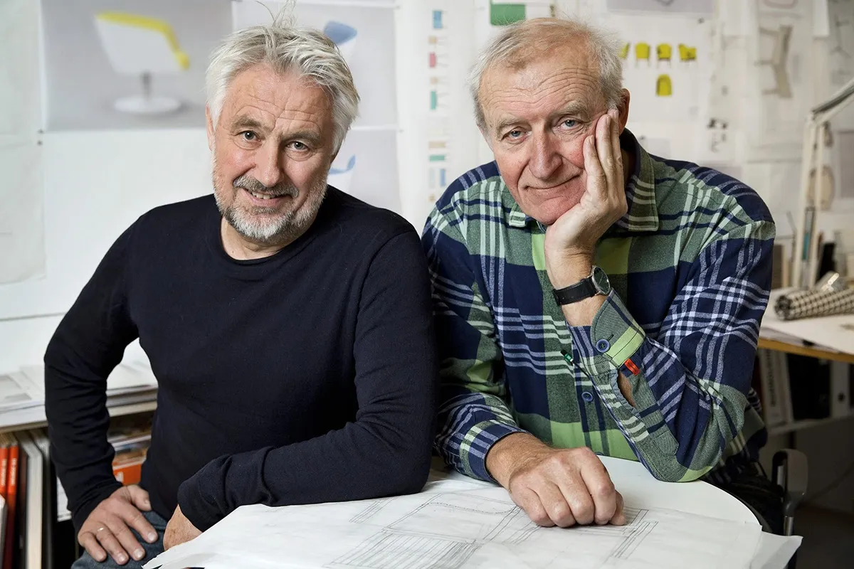 Danish furniture architects Johannes Foersom and Peter Hiort-Lorentzen designers with over 50 years of practice