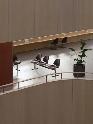 Council beam installed at Odense University Hospital, designed by Salto Sigsgaard for Onecollection