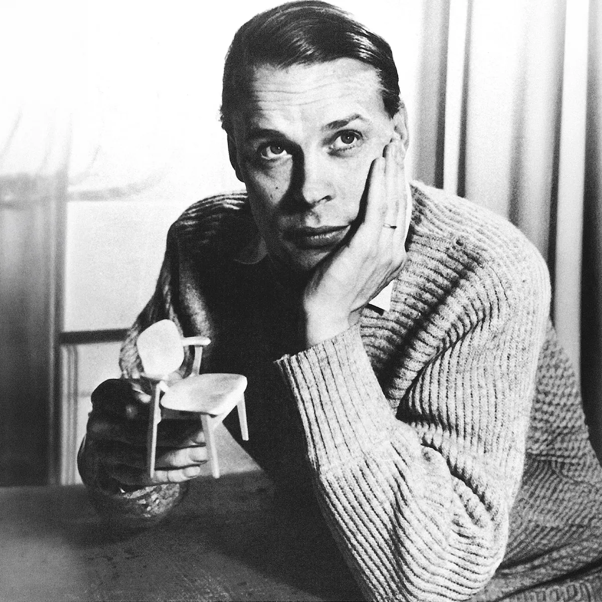 Ilmari Tapiovaara portrait, Finnish furniture designer 1914–1999
