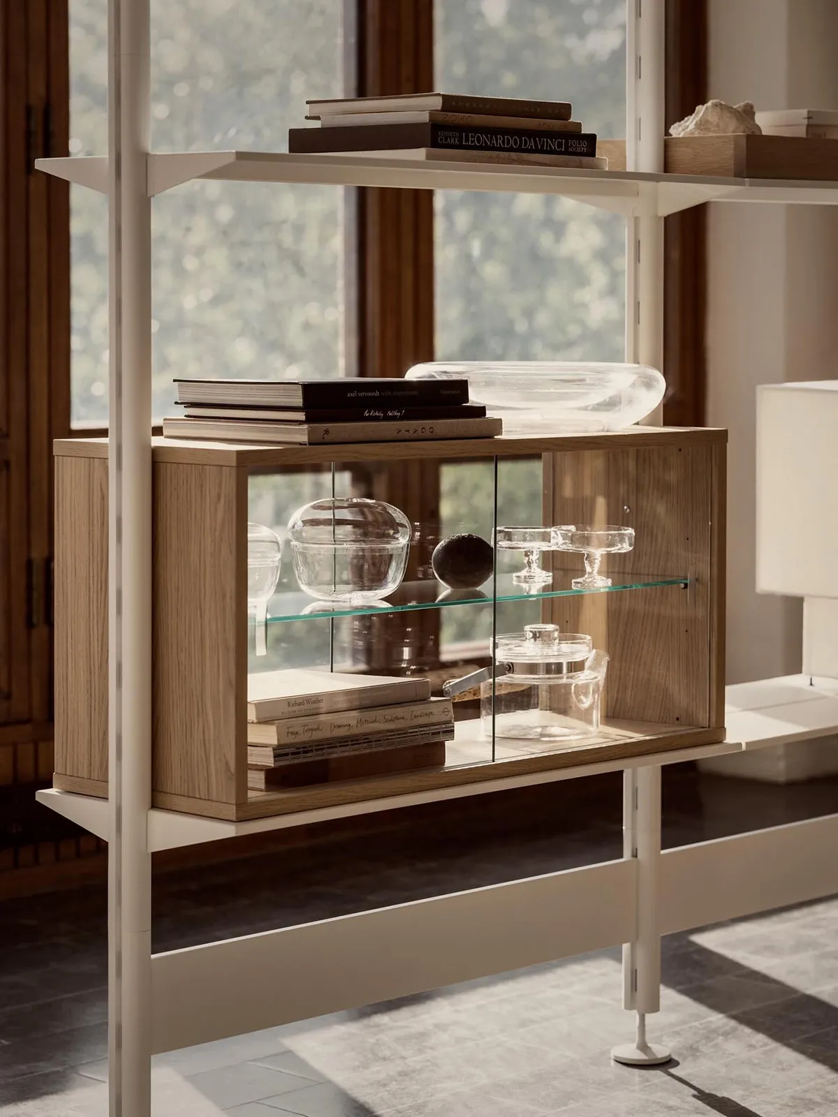 Pira glass display cabinet with sliding doors, designed by Anna von Schewen and Björn Dahlström, 2026