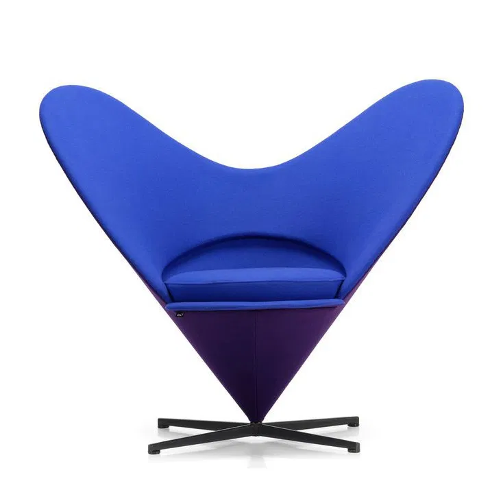 Panton Heart Cone Chair. blue