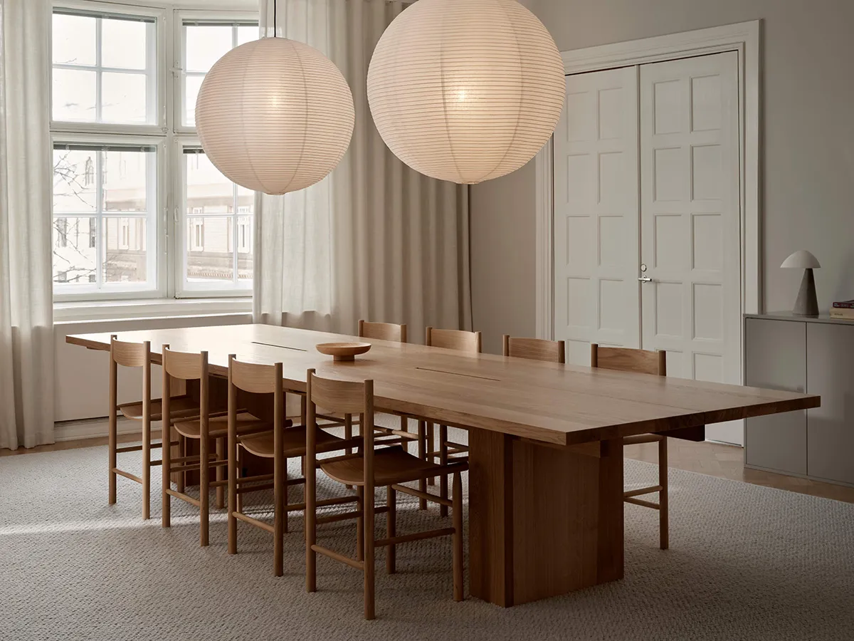 LINEA KVP11 from Nikari in conference setting with seating for 10 people, executed in oiled oak