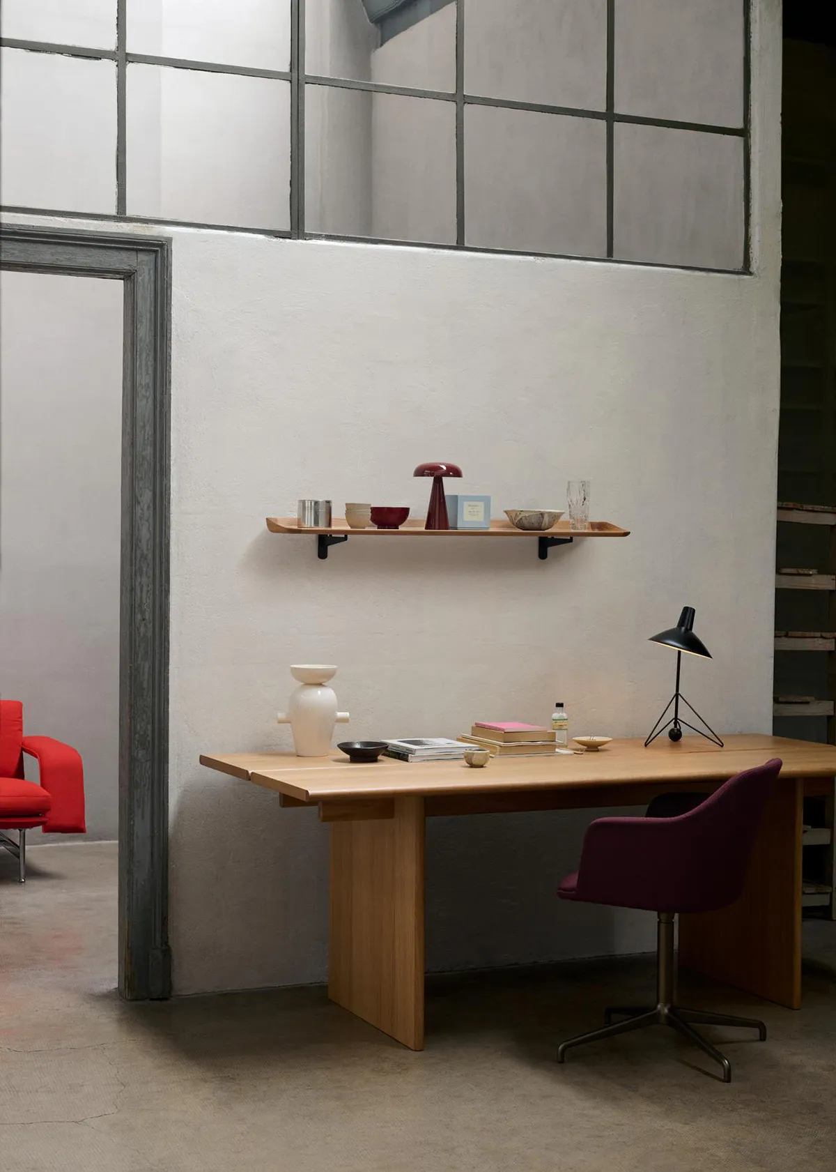 Guild shelf HM15 mounted in living space featuring curated objects emphasizing its sculptural quality