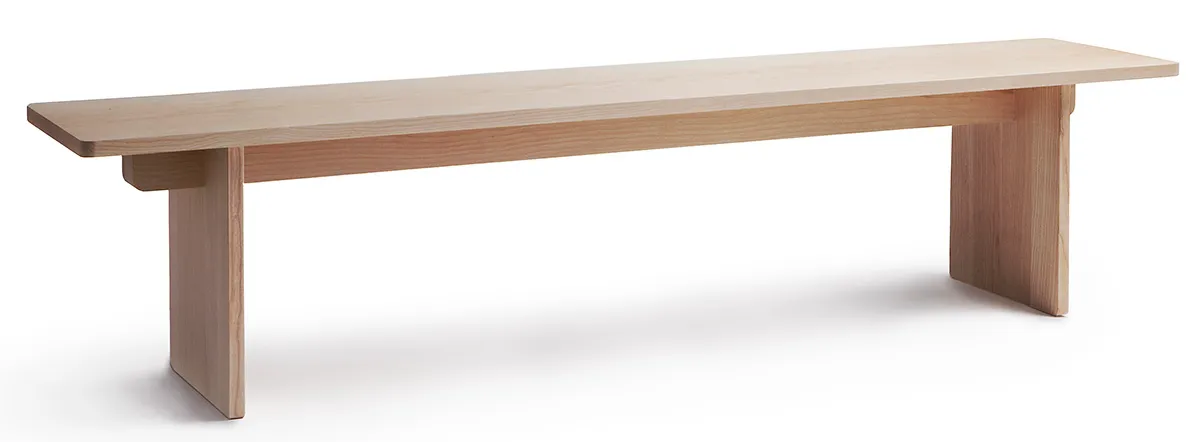 Side profile of EDI bench by Claesson Koivisto Rune displaying clean Swedish design lines and versatile proportions
