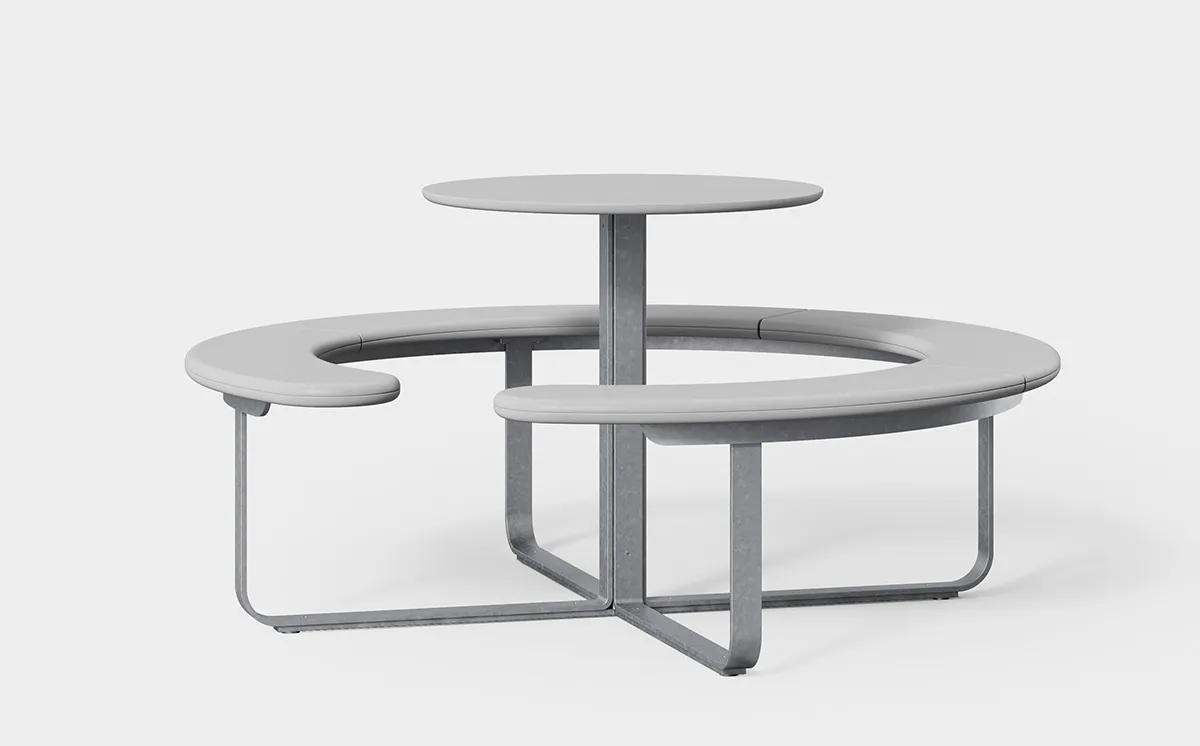 Side profile of Picnic Outdoor showing two-height system and ergonomic design by Form Us With Love for +Halle