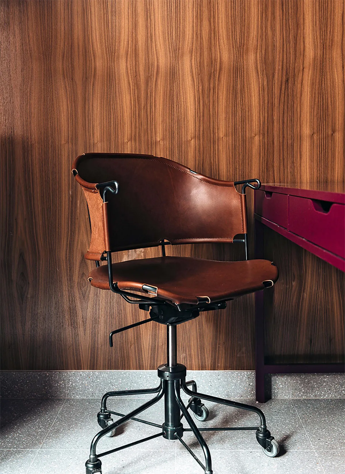 Sheriff office chair in modern Scandinavian office showcasing design elegance