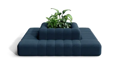 BOB Corner by Thomas Bernstrand and Stefan Borselius enabling sharp angular configurations for Blå Station's modular sofa system.