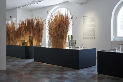 Reed vase large by Monica Förster for Orrefors in clear glass showing organic folds and movement inspired design