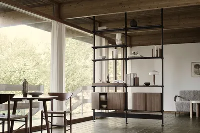 Pira G2 modular shelving system by Anna von Schewen and Björn Dahlström for String Furniture in steel construction