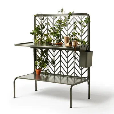 Erba planting table by Mia Cullin for Nola featuring ergonomic workbench design for gardening enthusiasts