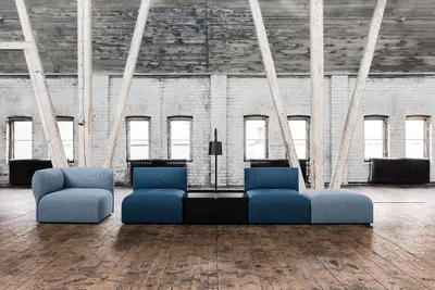 Blob table by Jonas Ihreborn featuring organic curved design complementing existing Blob modular furniture