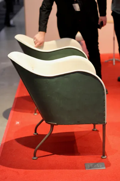 Mats Theselius roofing sheet armchair by Källemo showing weathered metal construction and ergonomic design