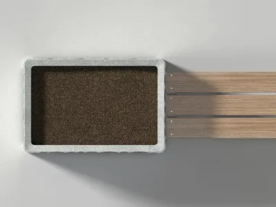 Kolonn bench by Jesper Ståhl for Byarums Bruk featuring distinctive ribbed profile matching planter series