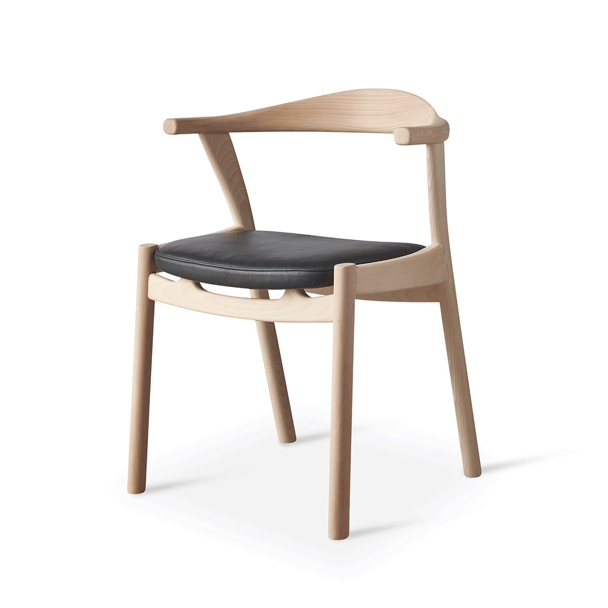 Gemyt chair with steam-bent backrest in solid beech, design by Sami Kallio for Gemla