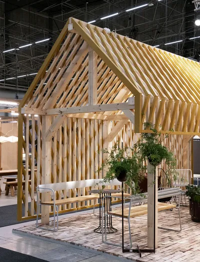 Moiré pavilion and weather shelter from Nola, design by Mattias Rubin De Lima