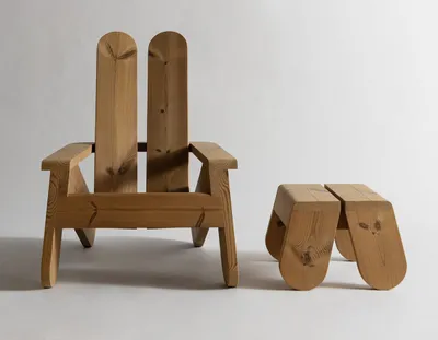 Contemporary Peace Chair by Vaarnii featuring modern interpretation of classic Adirondack design elements