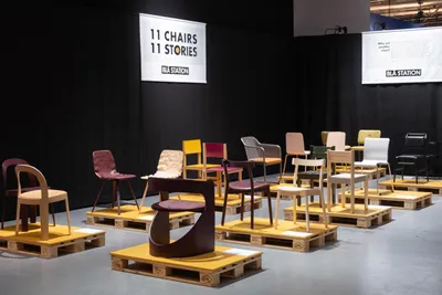 Blå Station presents 11 Chairs 11 Stories exhibition featuring distinctive seating designs at Southern Sweden Design Days
