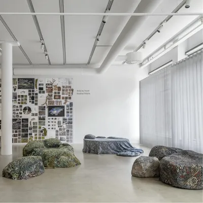 FRONT's Design by Nature exhibition at Kvadrat Stockholm showcasing biomimicry-inspired textile and product innovations
