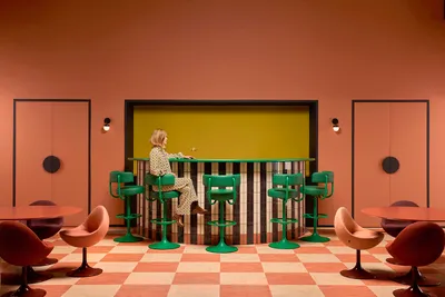 Johanson Design x Tekla colorful furniture installation at Stockholm Furniture Fair 2025 featuring vibrant textiles