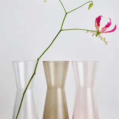 Kartio 220 mm vase by Kaj Franck for Iittala in linen, rose and clear glass
