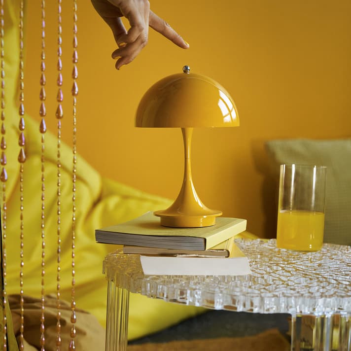 The Panthella lamp Portable is now available in a stunning yellow
