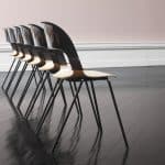 Fritz Hansen Pair Black Oak Den Frie 5 Chairs Back | Scandinavian Design