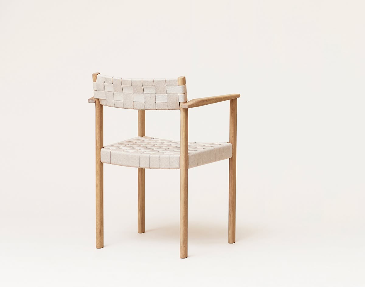 Fr Motif Arm Chair White Oiled Oak Back Kopier | Scandinavian Design