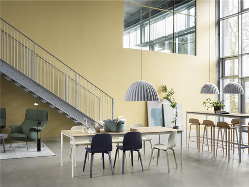Visu Chair Midnight Blue Sand Visu Bar Oak Base Table Oak White Under The Bell Doze Lounge Post Lamp... | Scandinavian Design