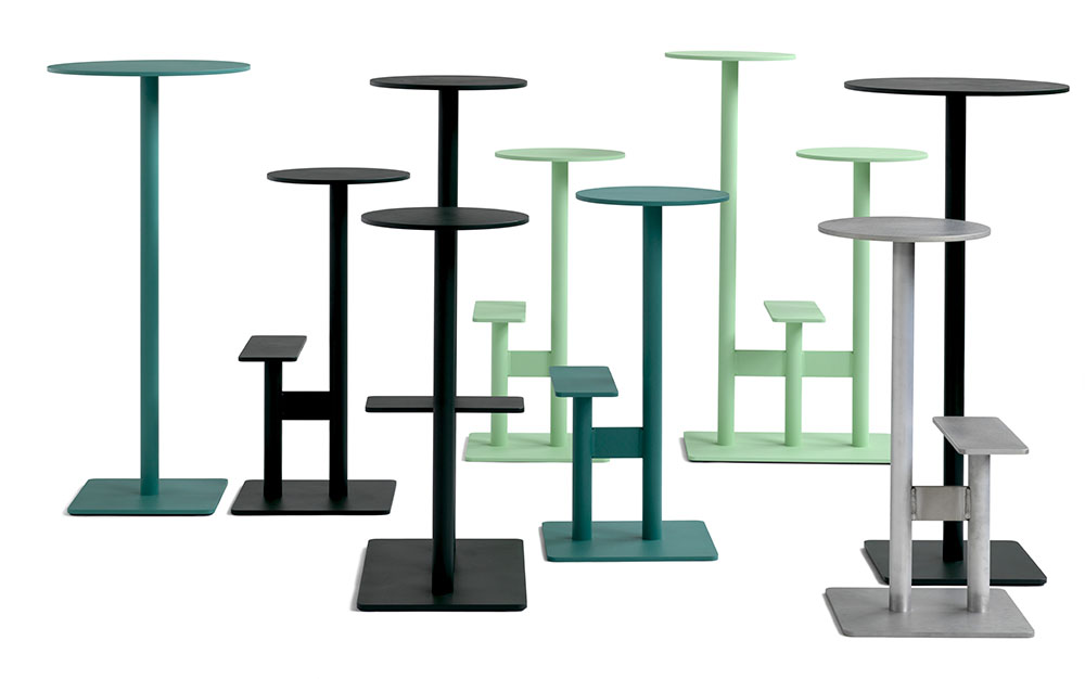 Combo by Borselius and Bernstrand for Blå Station, aluminium table seat indoor outdoor