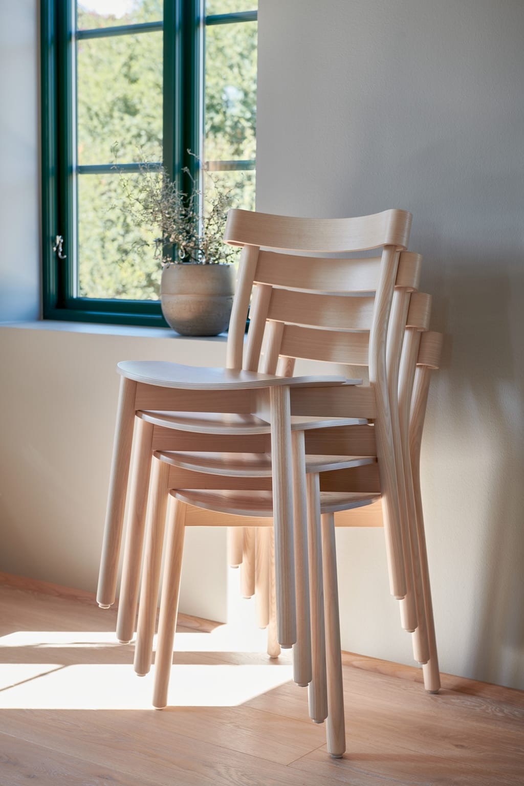 Still Life chair is now available as stackable & dressed versions
