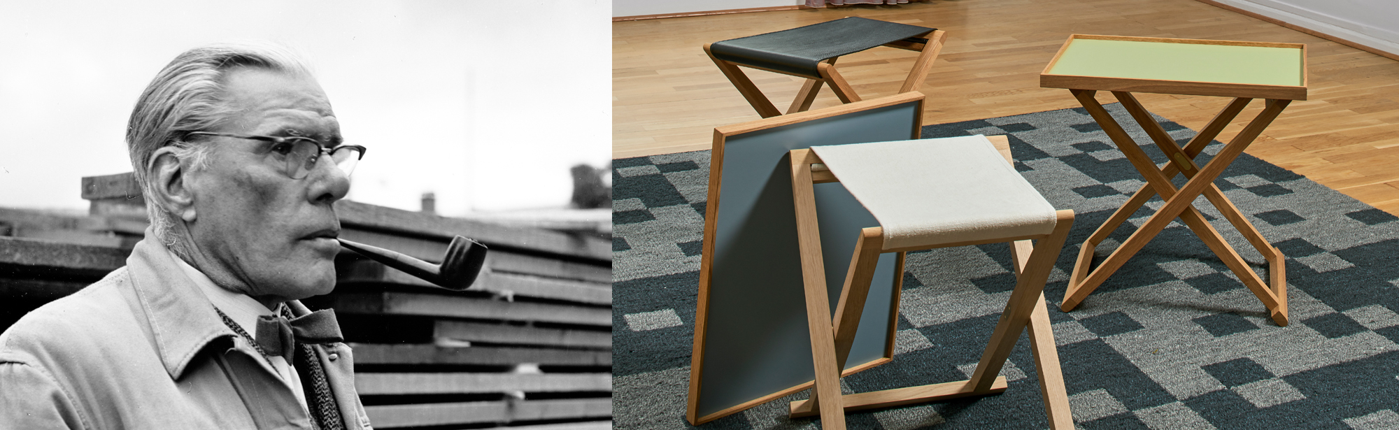 Folding stool MK-30 by Mogens Koch. Now in new production – Getama