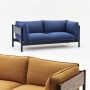 Arbour 2 Seater Steelcut Trio 796 black wb lacquer beech_Arbour 2 Seater Vidar 472 oiled waxed walnut