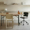 Mono Wooden White Swivel Armrest Black Upholstered | Scandinavian Design
