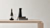 Informal glass collection by Björn Dahlström showing wine glasses and carafe for Orrefors Swedish design
