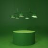 Curve Crown pendant with interlinked arms creating circle dance effect by Front for Zero Lighting