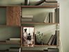 String Tiny Cabinet with mirrored back wall and brushed steel interior by Nisse Strinning
