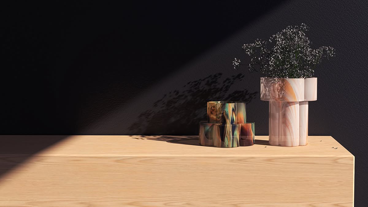 Recycled glass vase by Anne Hirvonen Northern Design Award first prize winner sustainable interior accessory